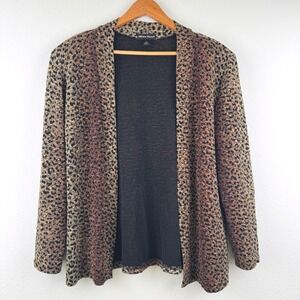 Made in Heaven Vintage Cardigan Women M Excellent Leopard Chic Open Front